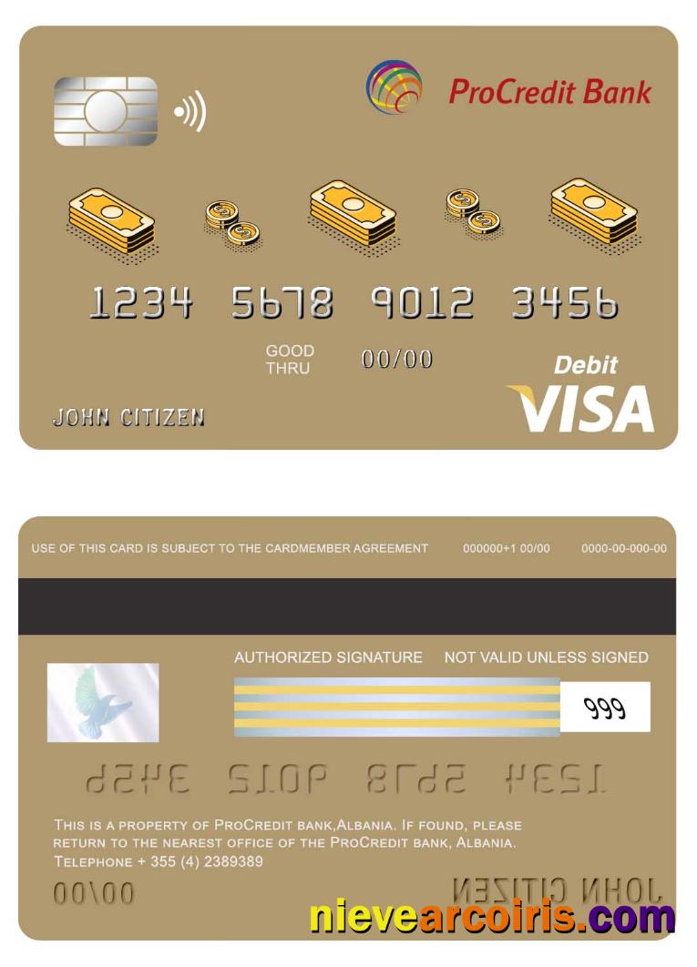 Albania Procredit bank visa card